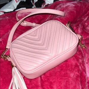 Fashion Nova Blush Quilted Crossbody Bag